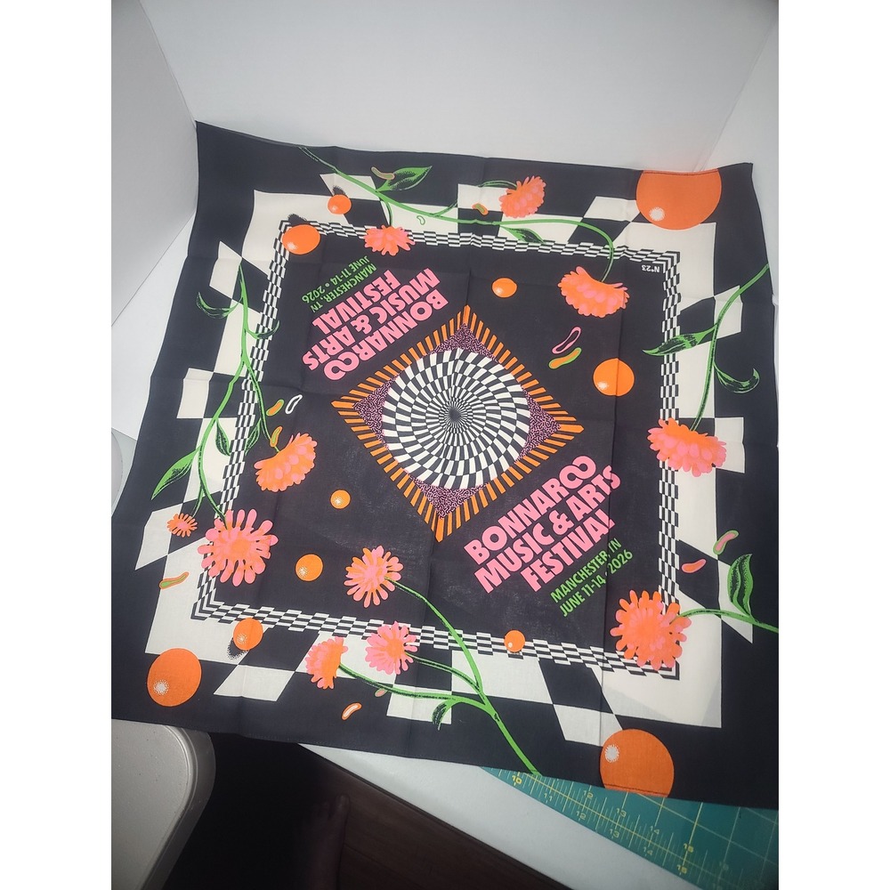 Bonnaroo Music Arts Festival 2026 Pair of Bandana Manchester TN Psychedelic boho